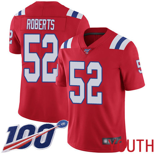 New England Patriots Football #52 100th Limited Red Youth Elandon Roberts Alternate NFL Jersey